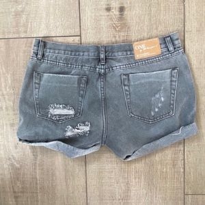 NWOT One Teaspoon Denim Shorts Washed Grey Size 28